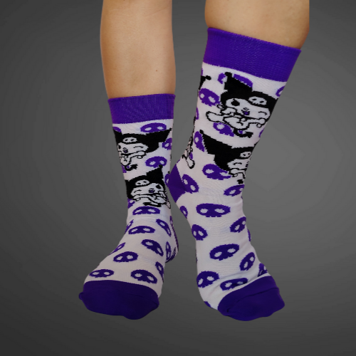 Medias largas premium Kuromi moradas