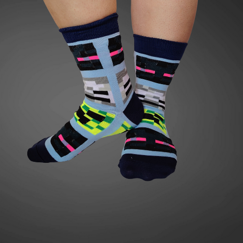 Medias largas premium Minecraft azules