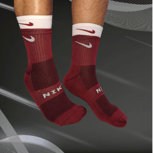 Medias deportivas doble púño Blanco y rojo