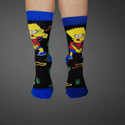 Medias largas premium Bart, negras con azul