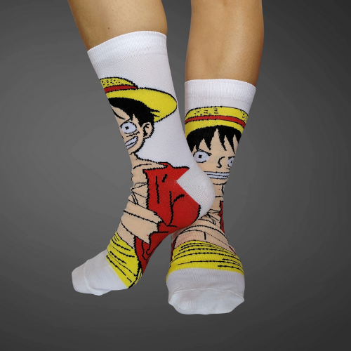 Medias largas premium Luffy, blancas