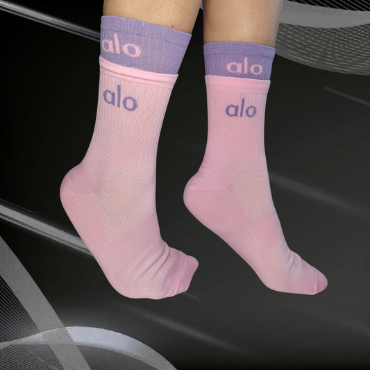 Medias deportivas doble púño morado y rosado alo