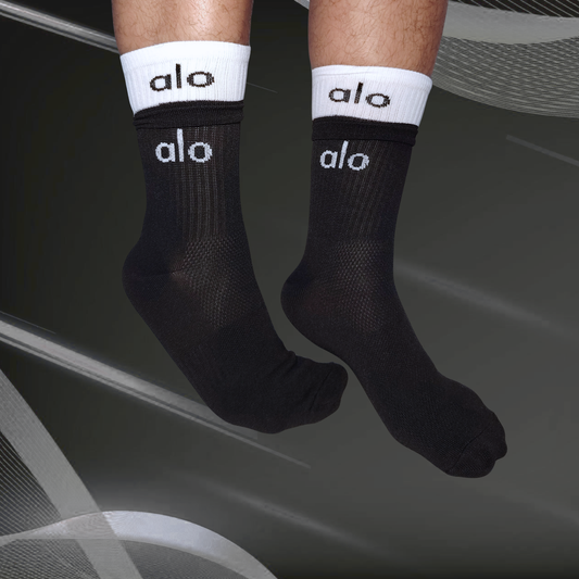 Medias deportivas doble púño blanco y negro alo
