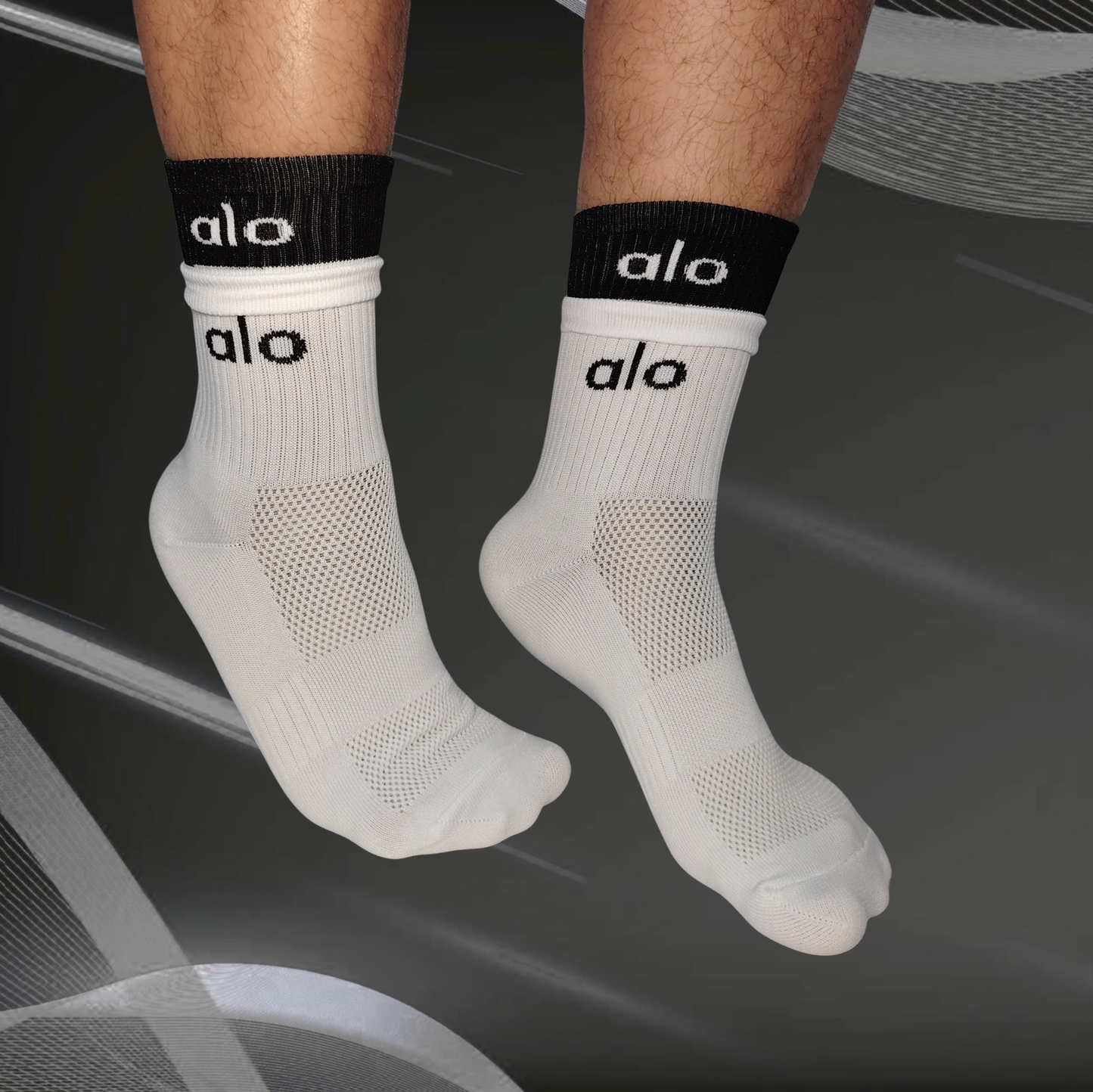 Medias deportivas doble púño negro y blanco alo