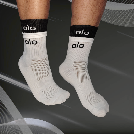 Medias deportivas doble púño negro y blanco alo