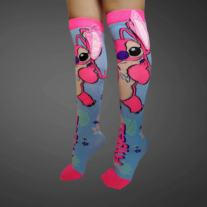 Medias locas 3d, Stich, rosadas