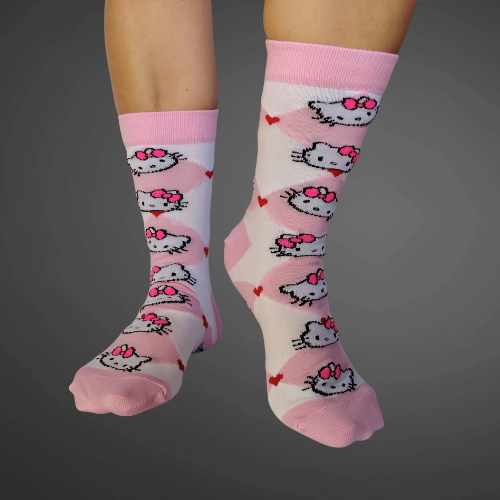 Medias largas premium Kitty rosadas
