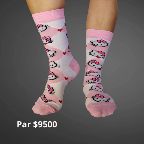 Medias largas premium Kitty rosadas
