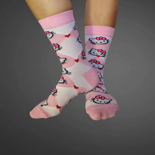 Medias largas premium Kitty rosadas