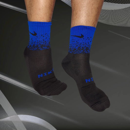 Medias deportivas en degradado NK, azul oscuro con negro