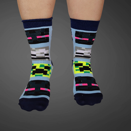 Medias largas premium Minecraft azules