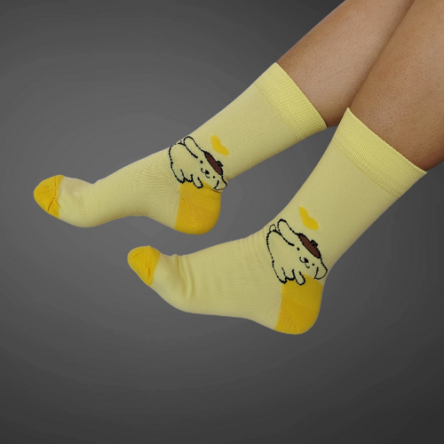 Medias largas premium Pompuri amarillas