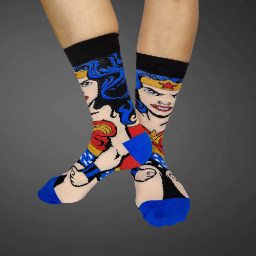 Medias largas premium maravilla, azul y negro