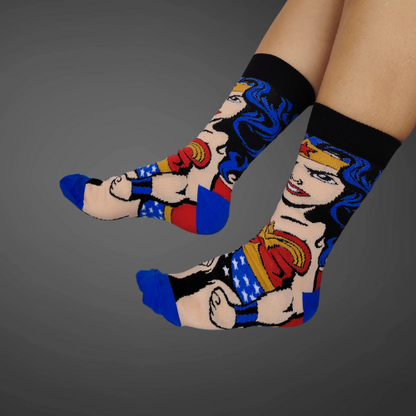 Medias largas premium maravilla, azul y negro