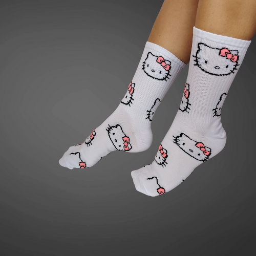 Medias largas premium Kitty Blancas