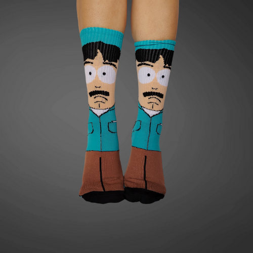 Medias largas premium Randy South, azules con cafe