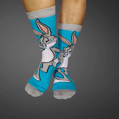 Medias largas premium Bugs, azules con gris