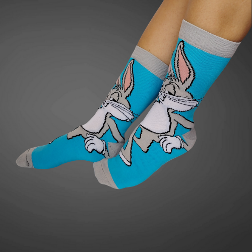 Medias largas premium Bugs, azules con gris